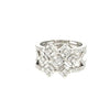 .96CT DIAMOND 18KT WHITE GOLD ROUND & BAGUETTE MULTI SQUARE GEOMETRICAL FUN RING