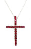 ESTATE .84CT AAA RUBY 18KT WHITE GOLD 3D CLASSIC CROSS FLOATING PENDANT