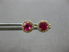 .65CT DIAMOND & AAA RUBY 14K YELLOW GOLD ROUND HALO FLOWER MARTINI STUD EARRINGS