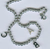 ESTATE .13CT DIAMOND 14KT WHITE GOLD 3D CLASSIC ABC BY THE YARD FUN BRACELET