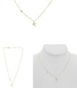 .09CT DIAMOND 14KT YELLOW GOLD 3D INITIAL K SOLITAIRE BY THE YARD FUN NECKLACE
