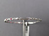 1.07CT DIAMOND & AAA RUBY 18KT WHITE GOLD 3D SEMI ETERNITY LOVE BANGLE BRACELET