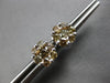 LARGE 1.0CT CHOCOLATE FANCY DIAMOND 14KT WHITE GOLD CLUSTER FLOWER STUD EARRINGS