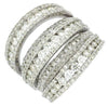 EXTRA LARGE 3.50CT DIAMOND 14KT WHITE GOLD 3D MULTI ROW WEDDING ANNIVERSARY RING