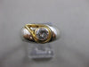 ANTIQUE ART DECO EURO MINE DIAMOND 14KT WHITE GOLD COCKTAIL FILIGREE RING #21489