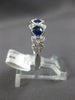 .76CT DIAMOND & AAA SAPPHIRE 14KT WHITE GOLD 3D 3 STONE FILIGREE ANIVERSARY RING