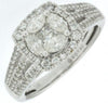 1.0CT DIAMOND 14K WHITE GOLD ROUND PRINCESS & MARQUISE INVISIBLE ENGAGEMENT RING