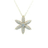 ESTATE LARGE .74CT DIAMOND 18KT YELLOW GOLD 3D FLOWER FUN LOVE FLOATING PENDANT