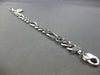 ESTATE LARGE & LONG 14KT WHITE GOLD 3D CLASSIC SOLID FIGARO MENS BRACELET