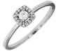 ESTATE .14CT DIAMOND 14KT WHITE GOLD ROUND SOLITAIRE SQUARE FRIENDSHIP LOVE RING