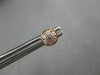 ESTATE .33CT DIAMOND 18KT ROSE GOLD BEZEL CLUSTER CIRCULAR FLOWER STUD EARRINGS