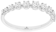 .50CT DIAMOND 14KT WHITE GOLD ROUND GRADUATING 4 PRONG WEDDING ANNIVERSARY RING