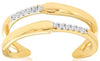 ESTATE .10CT DIAMOND 14K WHITE & YELLOW GOLD ROUND 2 ROW BAMBOO TENSION FUN RING