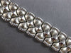 ESTATE WIDE AND LONG 14KT WHITE GOLD 3D MATTE AND SHINY LOVE BRACELET