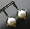 LARGE 1.31CT WHITE & BLACK DIAMOND & AAA PEARL 18KT WHITE & BLACK GOLD EARRINGS