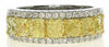 ESTATE LARGE 2.83CT WHITE & FANCY YELLOW DIAMOND 18K 2 TONE GOLD ENGAGEMENT RING