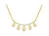 .33CT DIAMOND 14KT YELLOW GOLD ROUND 5 STONE BEZEL CHANDELIER BAR LOVE NECKLACE