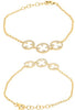 .35CT DIAMOND 14KT YELLOW GOLD ROUND PAST PRESENT FUTURE CIRCLE OF LIFE BRACELET