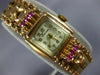 ANTIQUE LARGE EMERSON 1.0CT AAA RUBY 18KT ROSE GOLD 3D SQUARE WATCH BRACELET