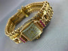 ANTIQUE LARGE EMERSON 1.0CT AAA RUBY 18KT ROSE GOLD 3D SQUARE WATCH BRACELET