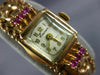 ANTIQUE LARGE EMERSON 1.0CT AAA RUBY 18KT ROSE GOLD 3D SQUARE WATCH BRACELET