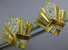 ESTATE EXTRA LARGE 2.68CT DIAMOND 18KT TWO TONE GOLD 3D PYRAMID CLIP ON EARRINGS