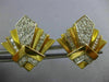 ESTATE EXTRA LARGE 2.68CT DIAMOND 18KT TWO TONE GOLD 3D PYRAMID CLIP ON EARRINGS