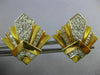 ESTATE EXTRA LARGE 2.68CT DIAMOND 18KT TWO TONE GOLD 3D PYRAMID CLIP ON EARRINGS