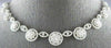 ESTATE LARGE 12.60CT DIAMOND 18KT WHITE GOLD FLOWER GRADUATING ETERNITY NECKLACE