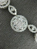 ESTATE LARGE 12.60CT DIAMOND 18KT WHITE GOLD FLOWER GRADUATING ETERNITY NECKLACE