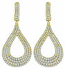 ESTATE EXTRA LARGE 4.15CT DIAMOND 18K YELLOW GOLD 3D MULTI ROW HANGING EARRINGS