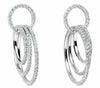 ESTATE 1.85CT DIAMOND 18KT WHITE GOLD 3D CLASSIC CIRCULAR OVAL HANGING EARRINGS