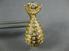 ESTATE LARGE 1.26CT DIAMOND 18KT YELLOW GOLD 3D LUCKY FISH HANGING EARRINGS