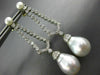 ESTATE 1.36CT DIAMOND & AAA SOUTH SEA PEARL 14K WHITE GOLD DROP HANGING EARRINGS