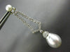 ESTATE 1.36CT DIAMOND & AAA SOUTH SEA PEARL 14K WHITE GOLD DROP HANGING EARRINGS