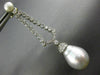 ESTATE 1.36CT DIAMOND & AAA SOUTH SEA PEARL 14K WHITE GOLD DROP HANGING EARRINGS