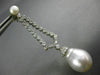 ESTATE 1.36CT DIAMOND & AAA SOUTH SEA PEARL 14K WHITE GOLD DROP HANGING EARRINGS