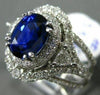 ESTATE LARGE 4.07CT DIAMOND & AAA SAPPHIRE 18KT WHITE GOLD 3D ENGAGEMENT RING
