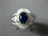 ESTATE LARGE 4.07CT DIAMOND & AAA SAPPHIRE 18KT WHITE GOLD 3D ENGAGEMENT RING