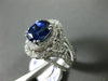 ESTATE LARGE 4.07CT DIAMOND & AAA SAPPHIRE 18KT WHITE GOLD 3D ENGAGEMENT RING