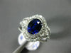 ESTATE LARGE 4.07CT DIAMOND & AAA SAPPHIRE 18KT WHITE GOLD 3D ENGAGEMENT RING