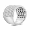 ESTATE LARGE 1.97CT DIAMOND 14K WHITE GOLD 3D MULTI ROW WEDDING ANNIVERSARY RING