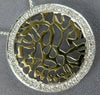 ESTATE .25CT DIAMOND 14KT 2 TONE GOLD 3D CIRCULAR SHEMA YISRAEL FLOATING PENDANT