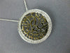 ESTATE .25CT DIAMOND 14KT 2 TONE GOLD 3D CIRCULAR SHEMA YISRAEL FLOATING PENDANT