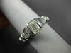 ESTATE LARGE 1.90CT EMERALD CUT DIAMOND 14KT WHITE GOLD CLASSIC ENGAGEMENT RING