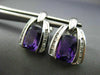 ESTATE 2.80CT DIAMOND & AAA AMETHYST 14KT WHITE GOLD TRIANGULAR HANGING EARRINGS