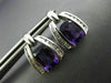 ESTATE 2.80CT DIAMOND & AAA AMETHYST 14KT WHITE GOLD TRIANGULAR HANGING EARRINGS