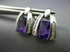 ESTATE 2.80CT DIAMOND & AAA AMETHYST 14KT WHITE GOLD TRIANGULAR HANGING EARRINGS