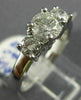 ESTATE 1.09CT ROUND DIAMOND 14KT WHITE GOLD CLASSIC THREE STONE ENGAGEMENT RING
