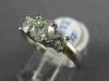 ESTATE 1.09CT ROUND DIAMOND 14KT WHITE GOLD CLASSIC THREE STONE ENGAGEMENT RING
